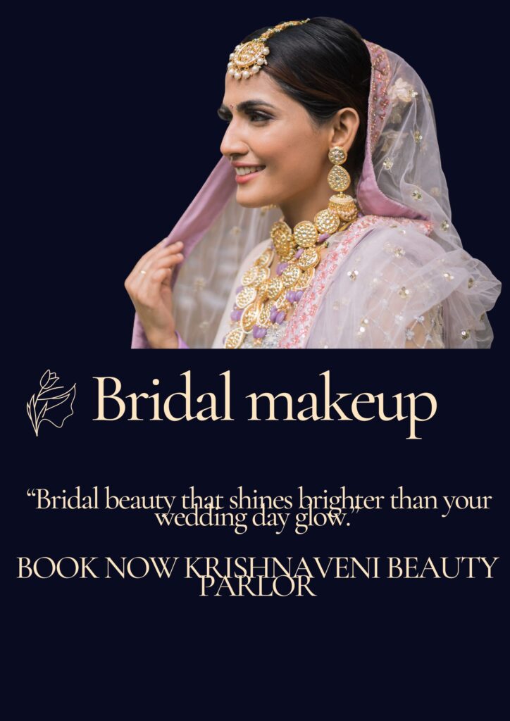 Bridal makeup trends 2025 in Karimnagar at Krishnaveni Beauty Parlour – elegant bride look
